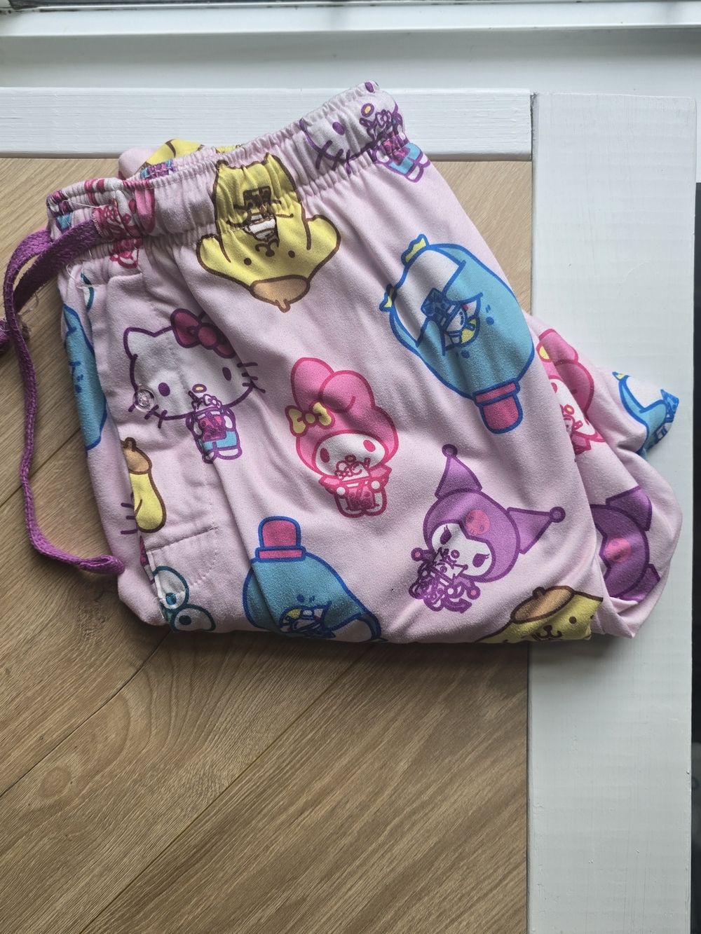 Sanrio Pink Character Sleep Pants with Drawstring